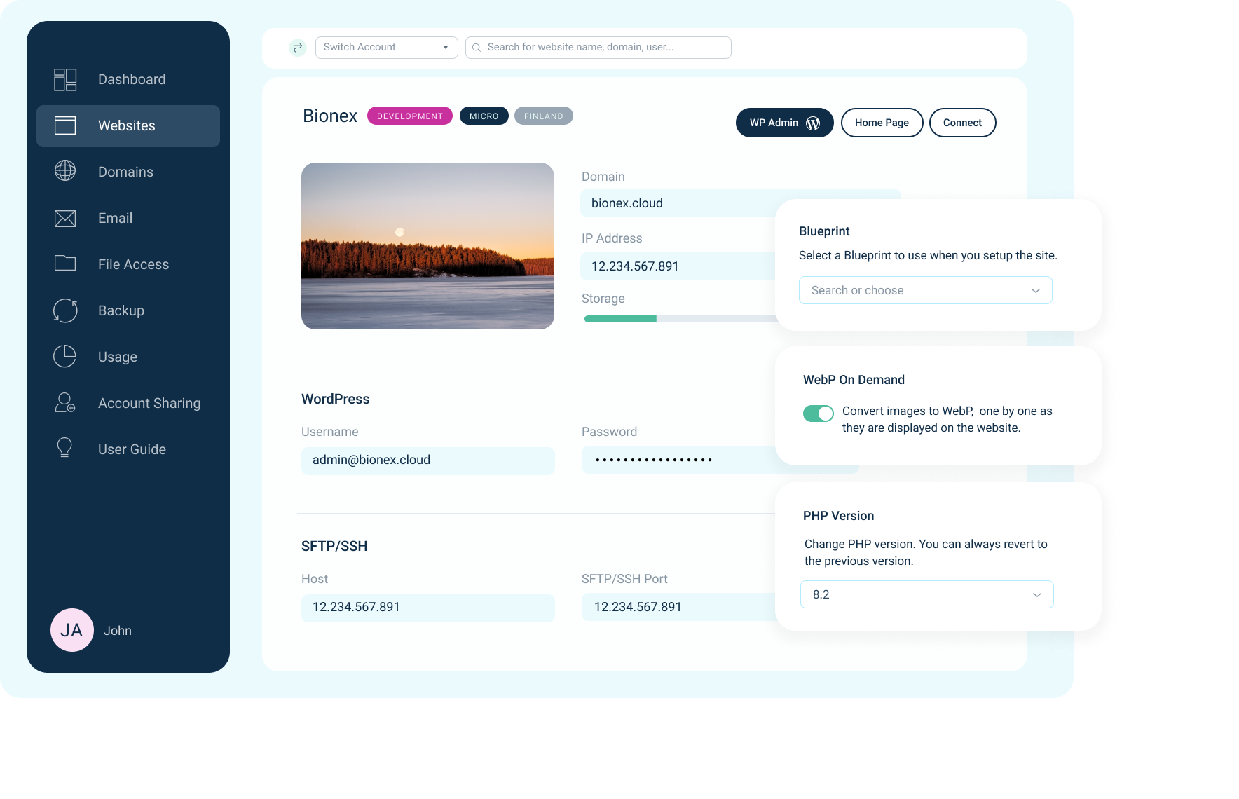 Develop new websites fast